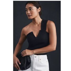 Anthropologie Maeve Structured Asymmetrical One Shoulder Top (Petite XL)